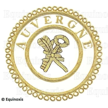 Badge / Macaron GLNF – Grande tenue provinciale – Grand Archiviste – Auvergne – Brodé main